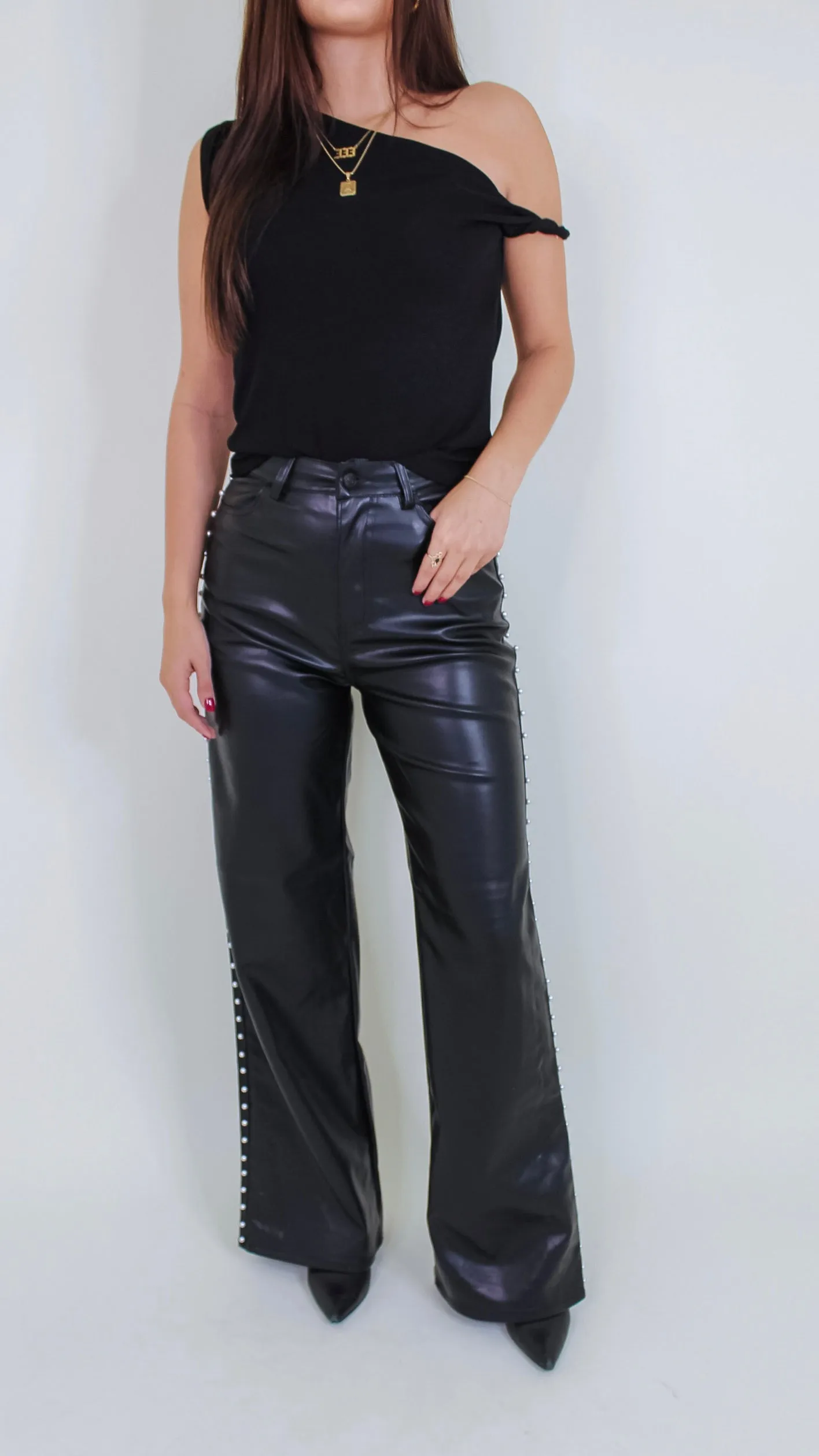 Talia Pearl Leather Pants