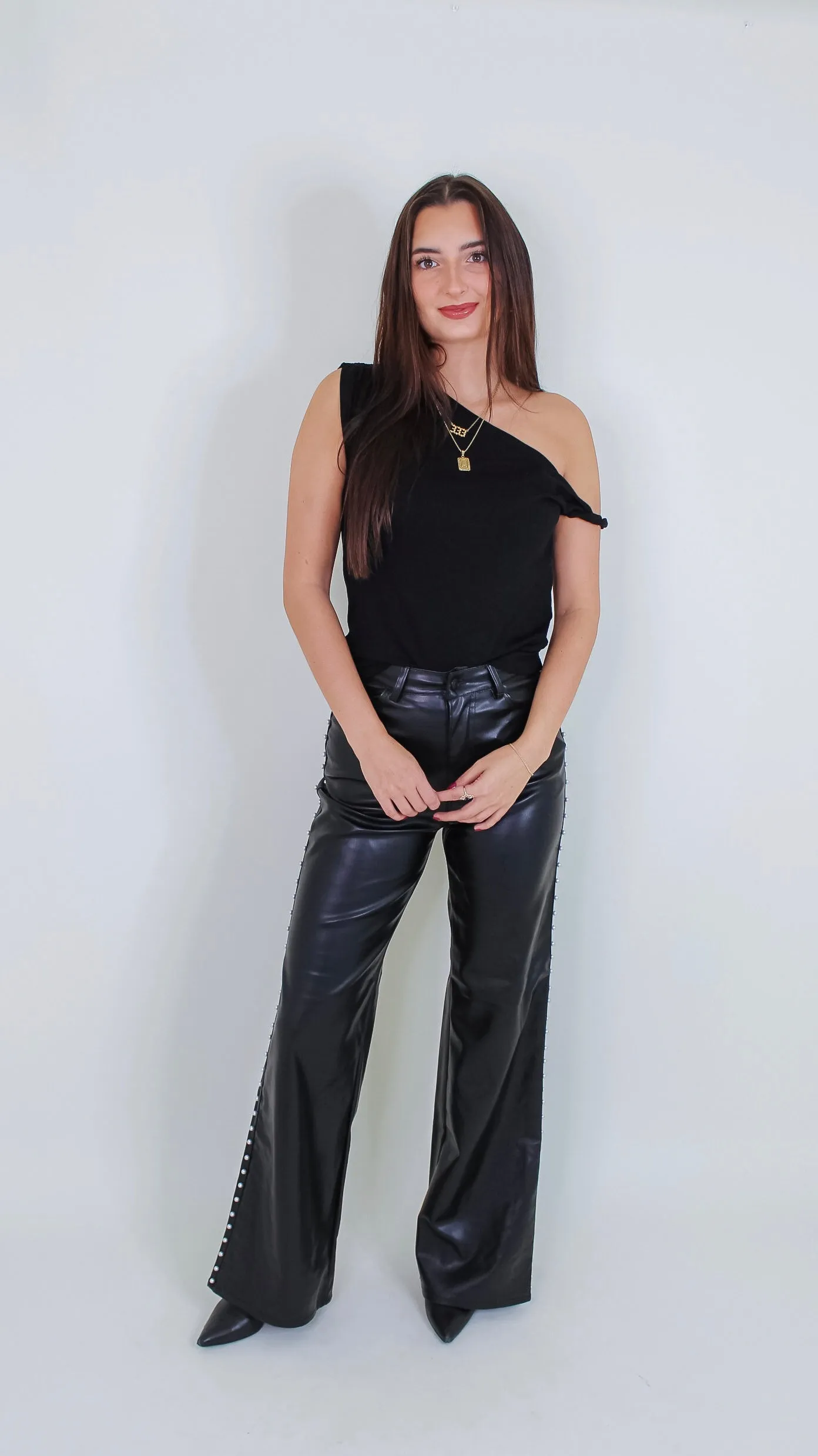 Talia Pearl Leather Pants