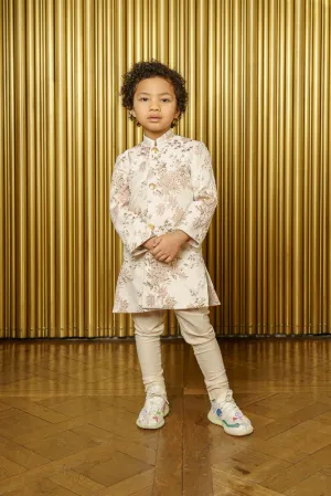 TANVIR Floral Jacquard Kids Sherwani