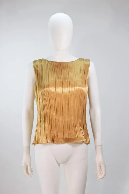 TRAVILLA Gold Metallic Silk Lame Pant Suit Ensemble Size 6