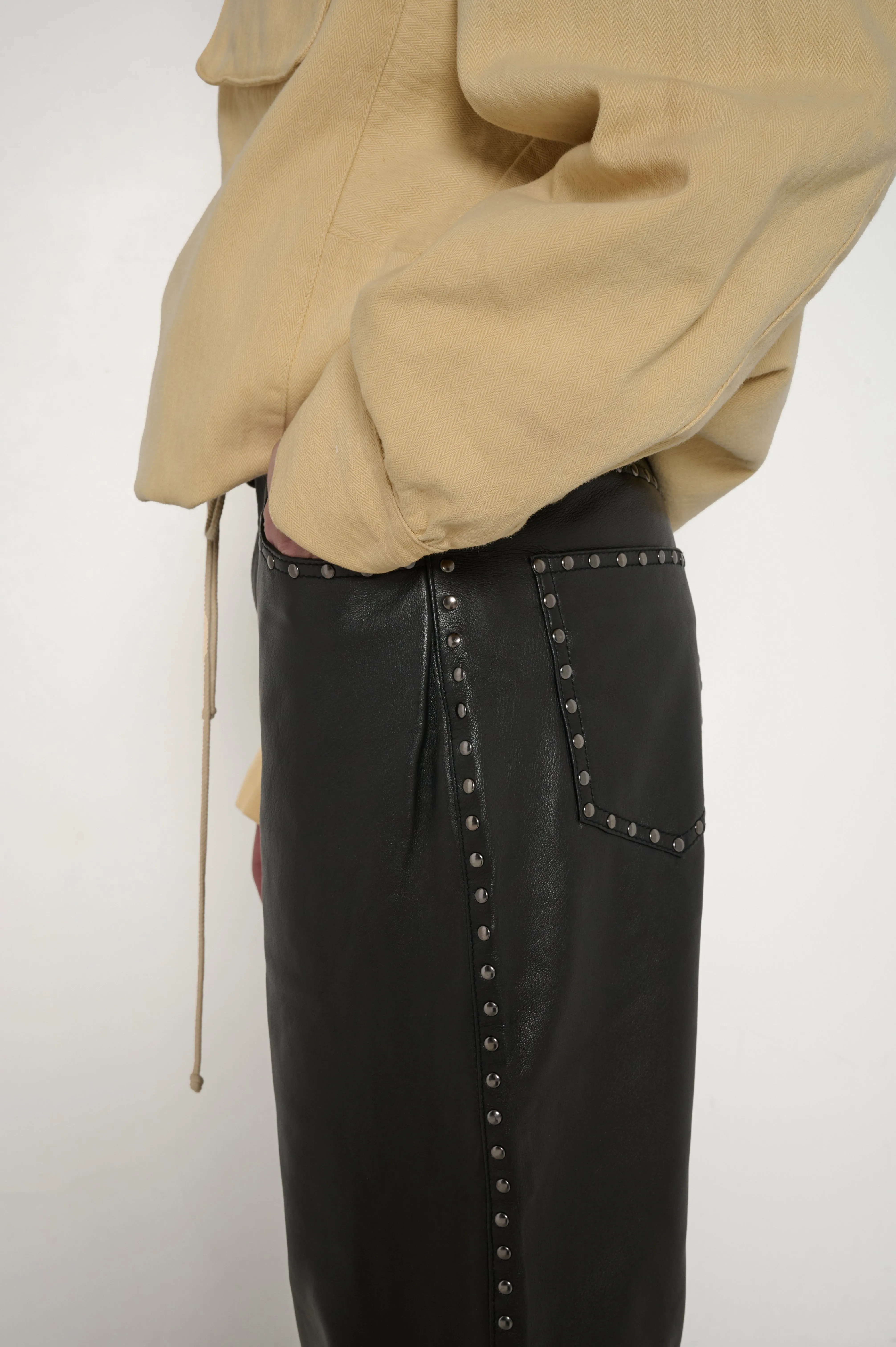 Veda Kennedy Studded Leather Pant Black