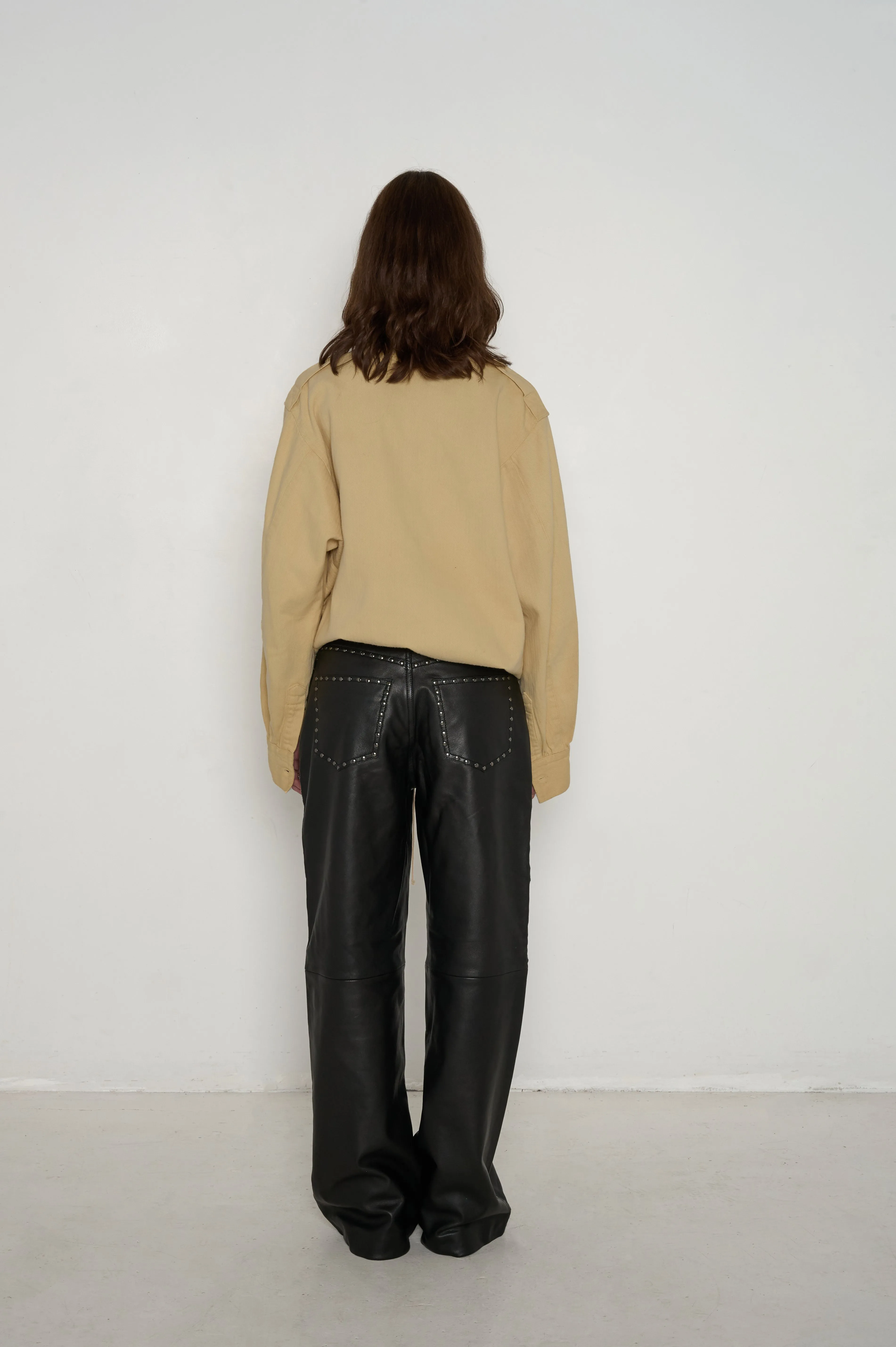 Veda Kennedy Studded Leather Pant Black