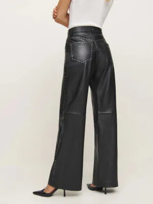 Veda Kennedy Studded Leather Pant Black