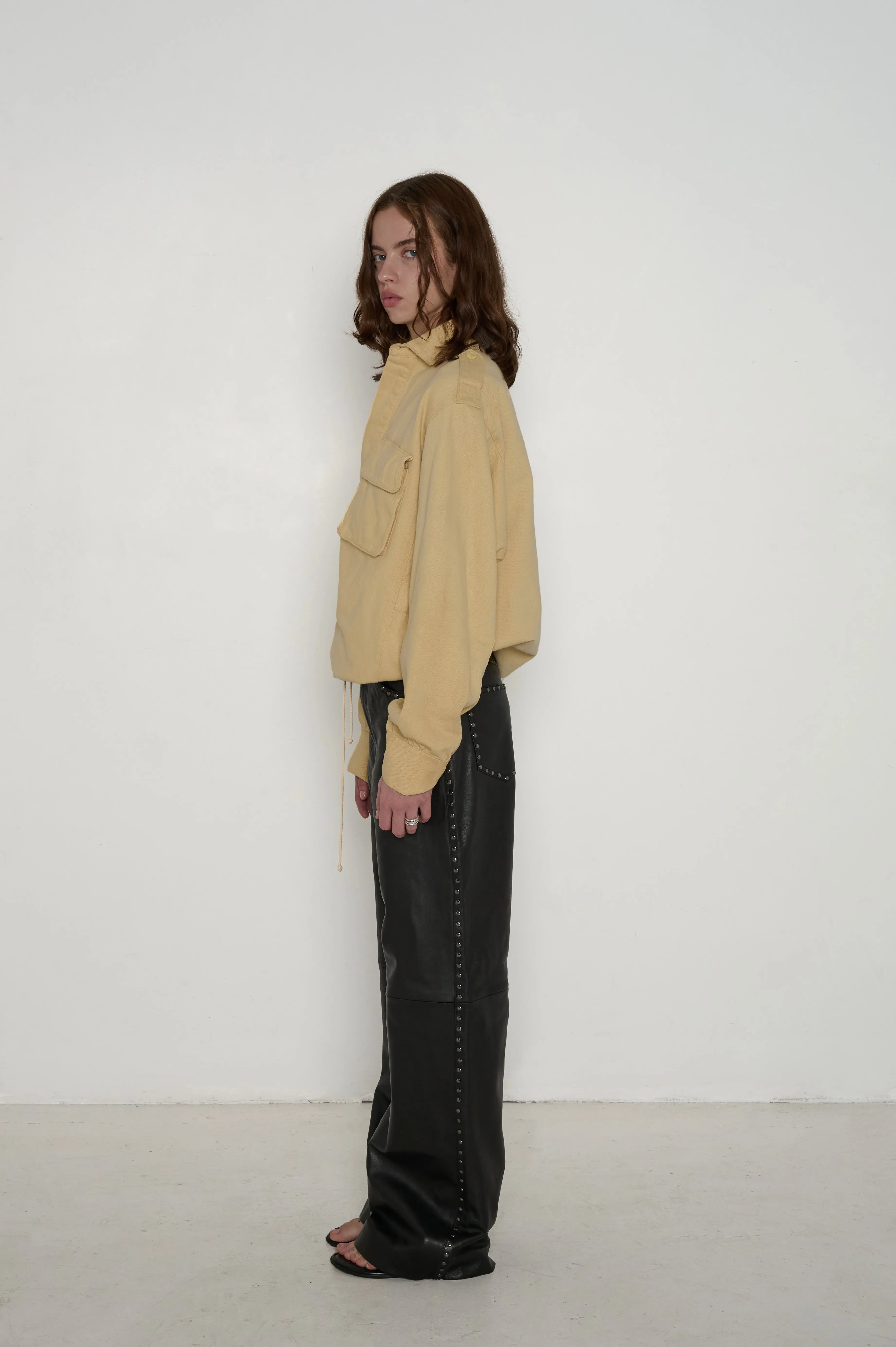 Veda Kennedy Studded Leather Pant Black