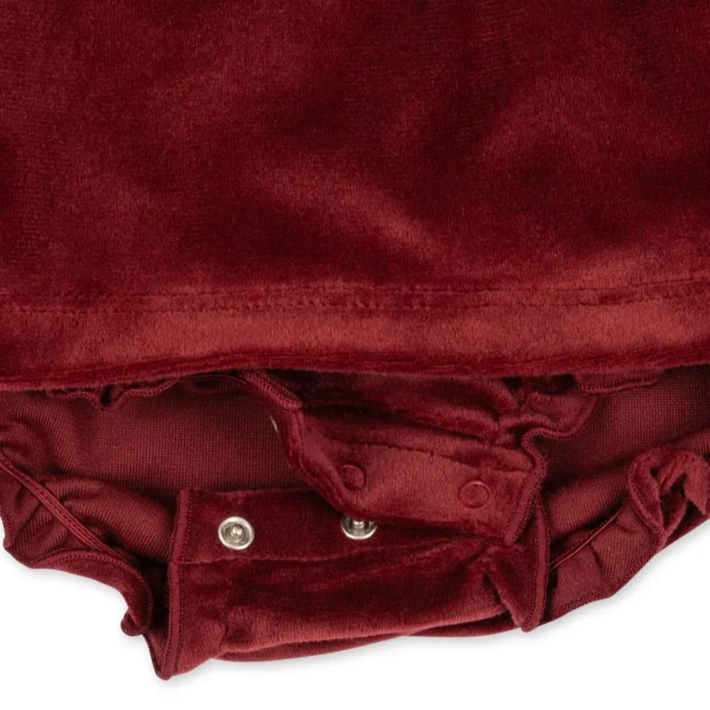 Velvet Baby Romper Dress (Red Dahlia)