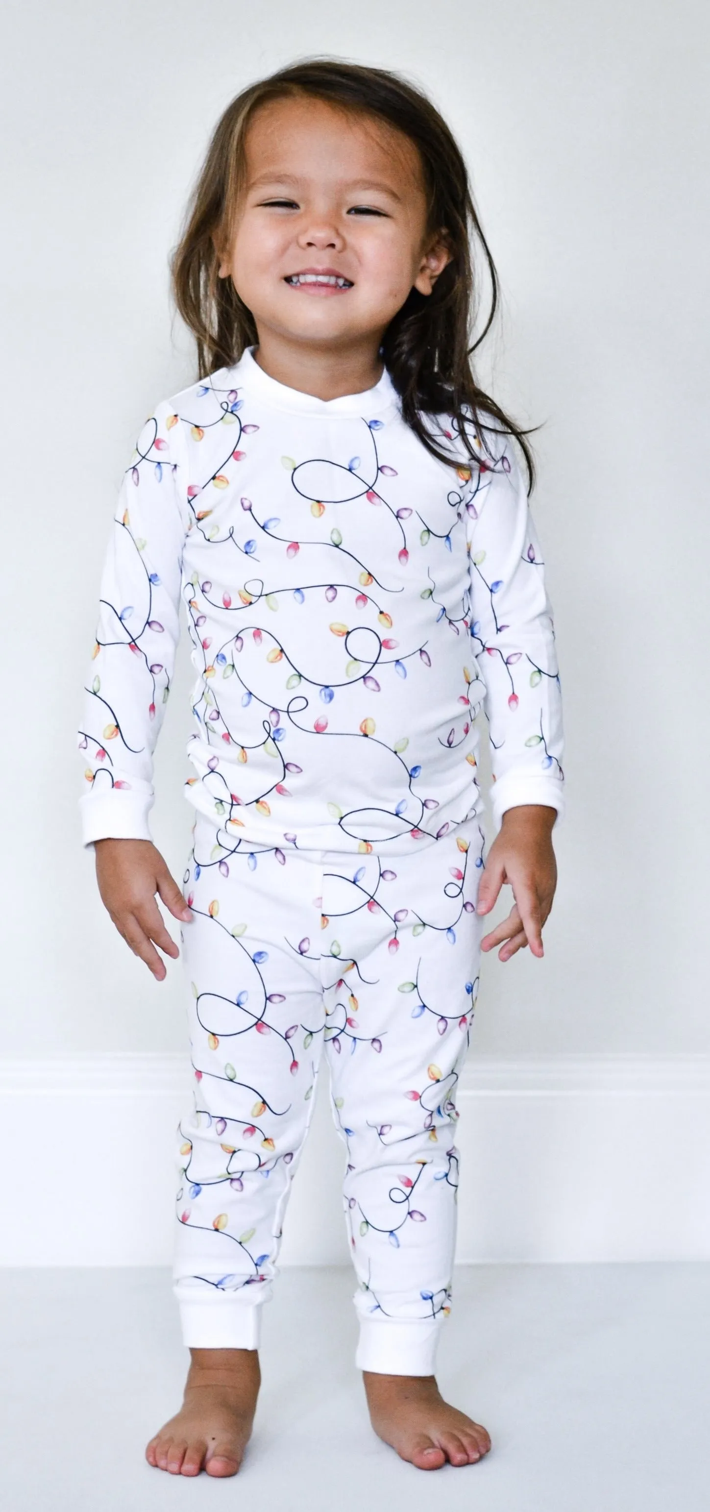 Velvet Fawn Christmas Light Two Piece Pajama Set