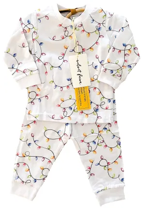 Velvet Fawn Christmas Light Two Piece Pajama Set