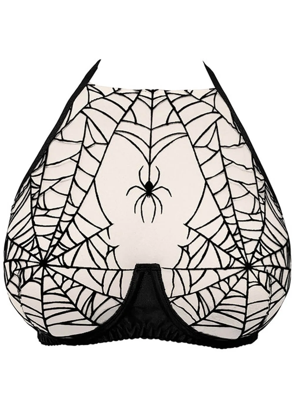 Videnoir Spiderweb Halter BH Nude Black
