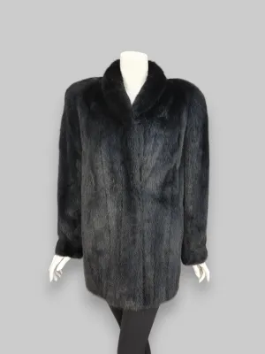 Vintage Black Dyed Mink Jacket -Large