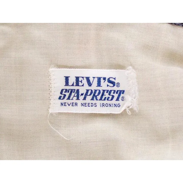 Vintage Levis Big E Blue Striped Button Fly Womens  29" Waist  Late 1960s