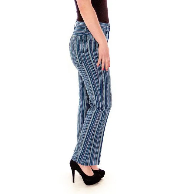 Vintage Levis Big E Blue Striped Button Fly Womens  29" Waist  Late 1960s