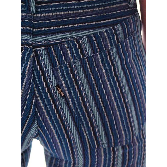 Vintage Levis Big E Blue Striped Button Fly Womens  29" Waist  Late 1960s