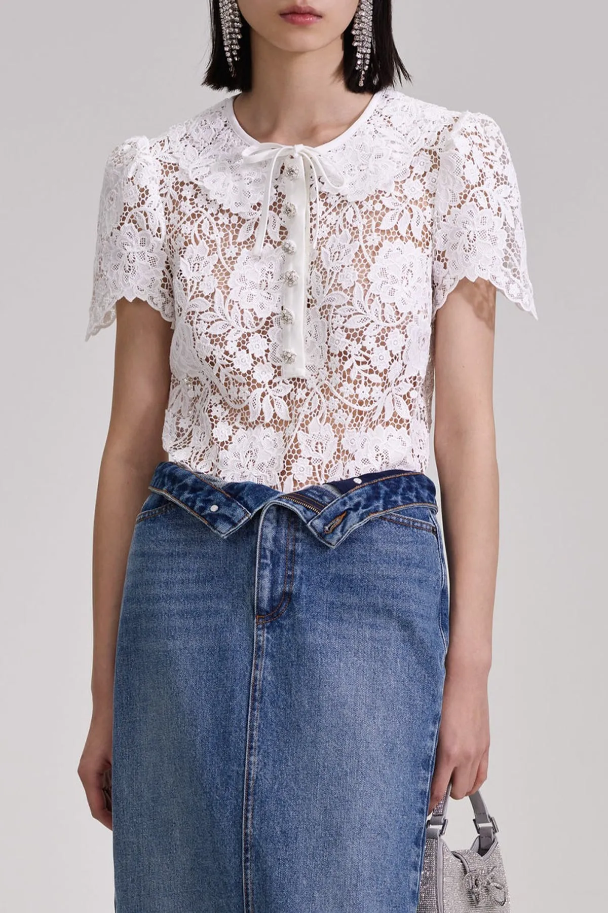 White Cord Lace Top