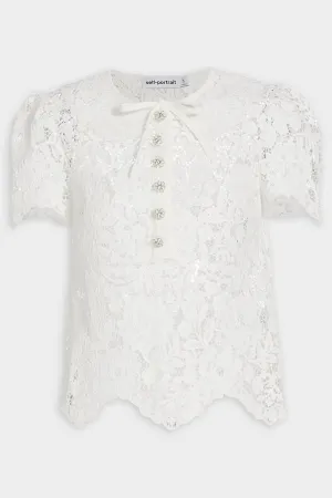 White Cord Lace Top