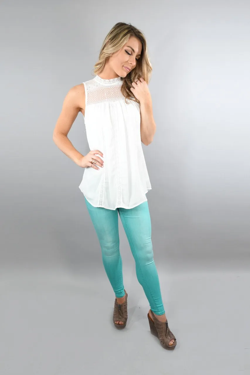 White Lace Tank Top