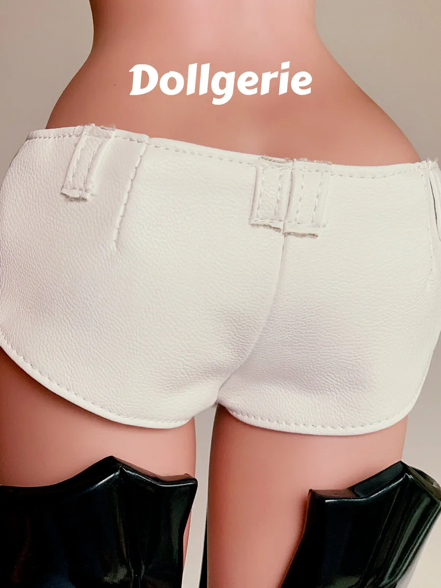 White Low Waist Faux Leather Hotpants for SmartDoll