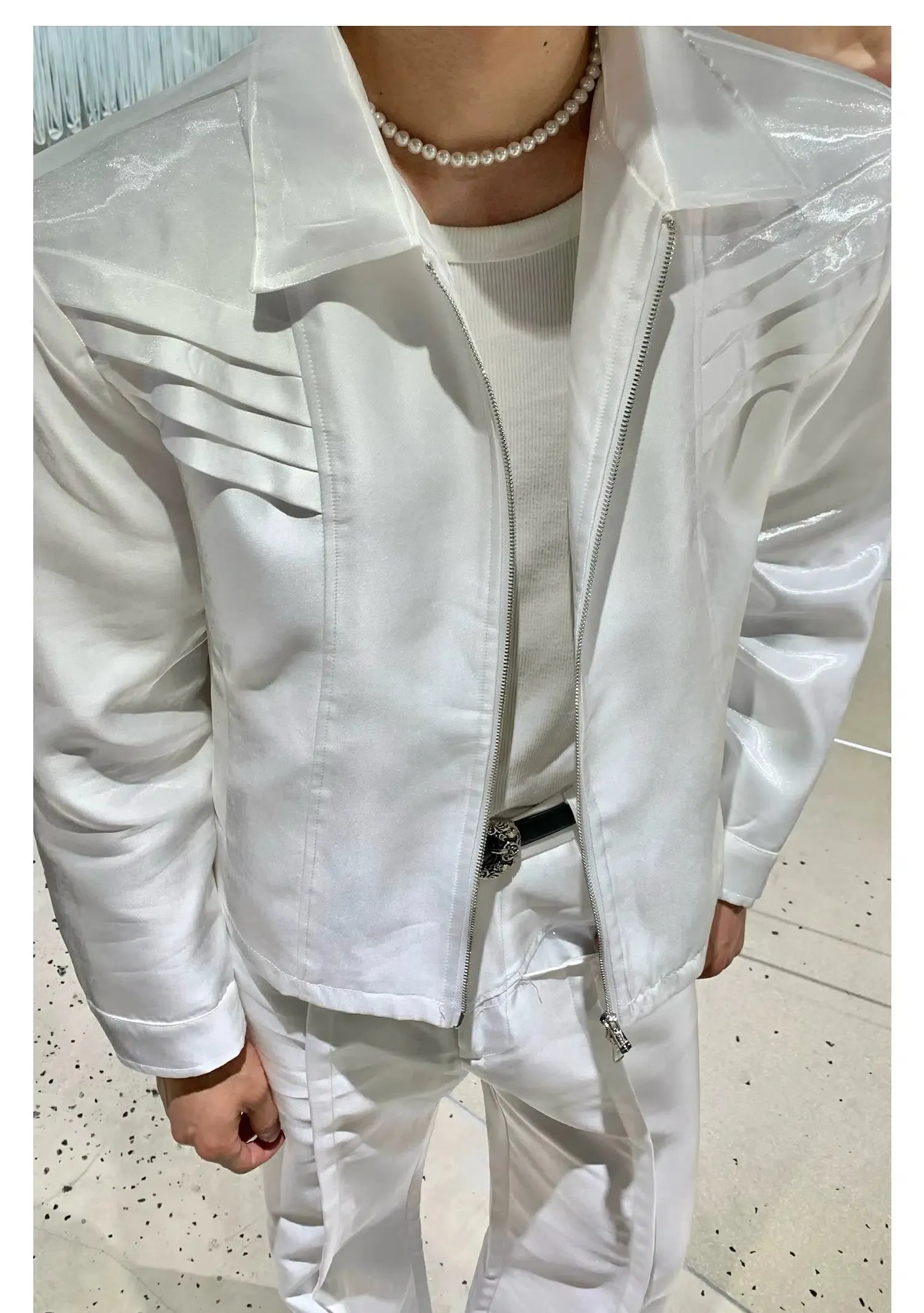 White Metallic Jacket