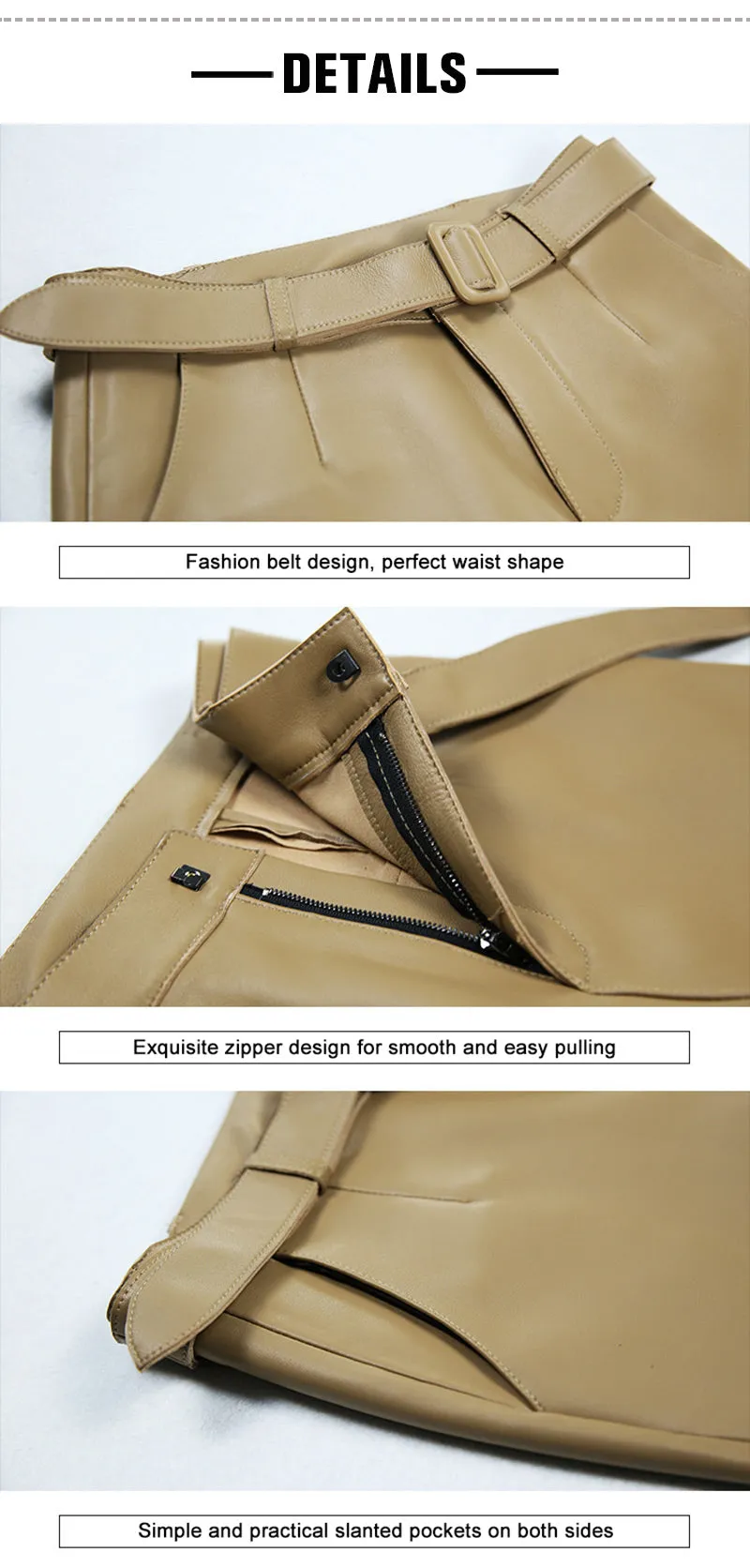 Women Cropped Leather Pants Slim Belt Pencil Pants Solid Leather Sheepskin Harem Pants Casual 2022 New TF4054
