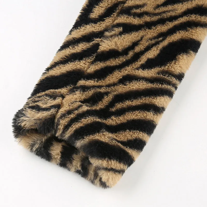 Women's Short Coat In Winter Tiger Fur Coat