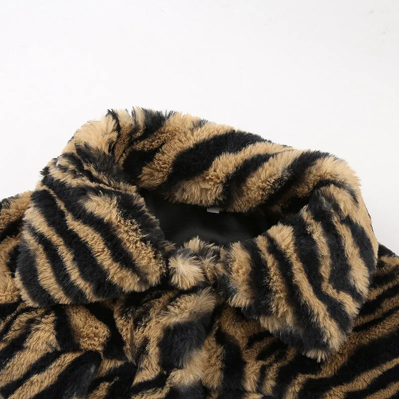 Women's Short Coat In Winter Tiger Fur Coat