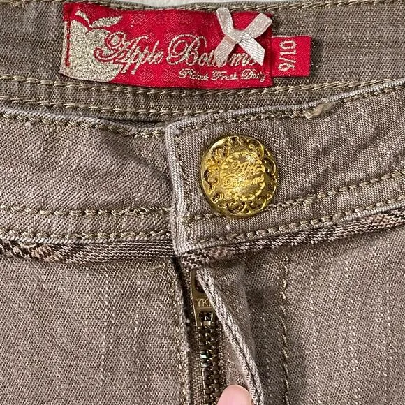 Y2k Apple Bottoms Brown Metallic Jeans Pants McBling 2000s Special Edition 9 10