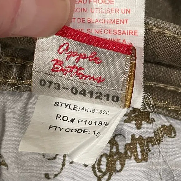 Y2k Apple Bottoms Brown Metallic Jeans Pants McBling 2000s Special Edition 9 10