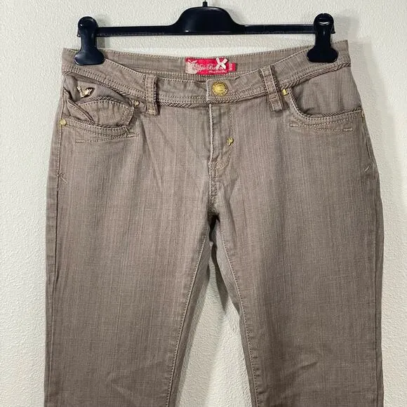 Y2k Apple Bottoms Brown Metallic Jeans Pants McBling 2000s Special Edition 9 10