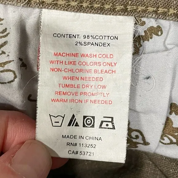 Y2k Apple Bottoms Brown Metallic Jeans Pants McBling 2000s Special Edition 9 10