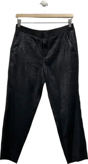 ZARA Black Metallic Thread Trouser UK S