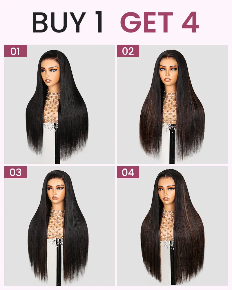 ZIP&Mix-All Wigs | Straight Natural Black Glueless 6x5 Pre-Cut Lace Wig With Optional Replaceable Tops