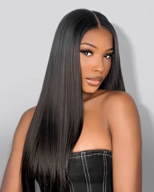 ZIP&Mix-All Wigs | Straight Natural Black Glueless 6x5 Pre-Cut Lace Wig With Optional Replaceable Tops